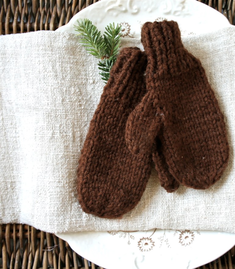 Sweet hand knit mittens